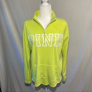 neon pink quarter zip